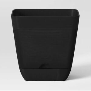 Set of 4- Square Self Watering Indoor Outdoor Planter Pot 6” x 6” Black